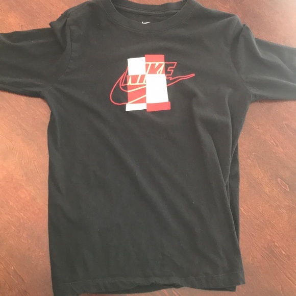 red and lime green nike shirt